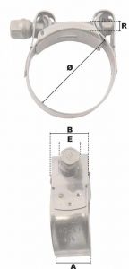 Collier à tourillon Supra Ø réglable de 27-29mm (Acier W4) - Côtes et dimensions