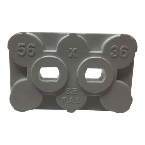 Plaque à bornes 56x36 mm avec trous oblong - FATPB02-4