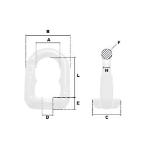 Anneau de levage femelle M16 (Haute Résistance) - Côtes et dimensions