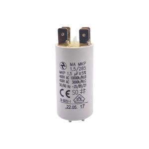 Condensateur permanent 1,5 µF à cosses pour moteur électrique ou pompe