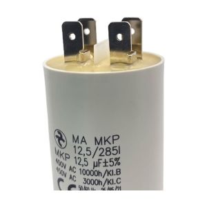 Condensateur permanent 12,5 µF à cosses pour moteur électrique ou pompe - Condensateur 12,5 µF