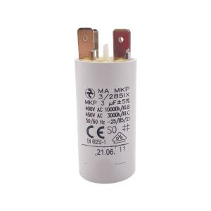 Condensateur permanent 3µF à cosses pour moteur électrique ou pompe