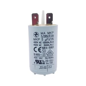 Condensateur permanent 5 µF à cosses pour moteur électrique ou pompe