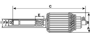 Induit compatible pour démarreur BOSCH 0101302025 - vue 2