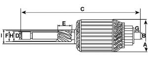 Induit compatible pour démarreur WOOD AUTO WDA1403 - vue 4