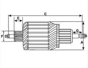 Induit compatible pour démarreur BOSCH 9000331417 - Schéma