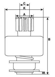 Lanceur compatible pour démarreur LUCAS TMJ120 - lanceur CAO132453