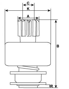 Lanceur compatible pour démarreur BOSCH 6033AD0461 - vue 2