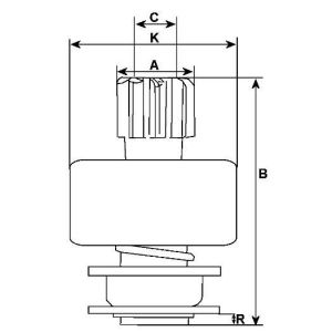 Lanceur compatible pour démarreur ISKRA 11130665 - vue 2