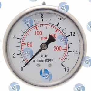Manomètre GLYCÉRINE   63  (eau/air) / Boîtier inox