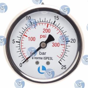 Manomètre GLYCÉRINE  63 (eau/air)  / Boîtier inox
