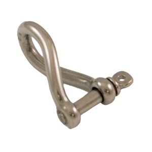 Manille torse à piton à oeil Ø 6mm (Inox) - Manille torse INOX à piton à œil supportant jusqu'à 360kg