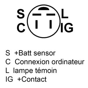 Alternateur compatible pour OPEL 97204326 - Schéma