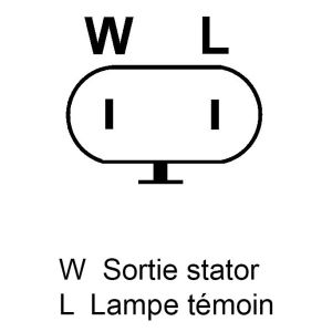 Alternateur compatible pour WAI 22880R - Schéma