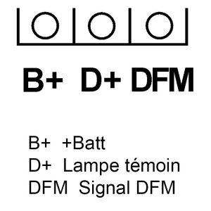 Alternateur compatible pour OPEL 93169260 - Connecteur