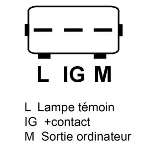 Alternateur compatible pour AD KÜHNER 401800RI - Connecteur