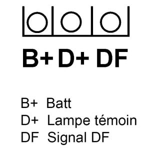 Alternateur compatible pour VOLKSWAGEN 047903015F - Schéma