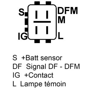 Alternateur compatible pour LUCAS LRB00513 - Schéma