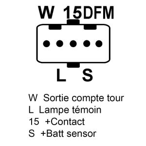 Alternateur compatible pour DAF 1649066 - Connecteur