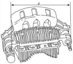 Pont de diode compatible pour alternateur AUTOSTARTER POLAND ARC2016 - Côtes et dimensions