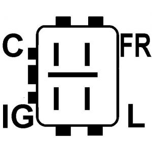 Régulateur compatible pour alternateur DENSO 1260002090 - Connecteur régulateur PL60