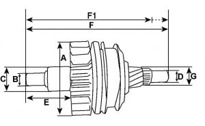 Embrayage compatible pour démarreur MITSUBISHI M357T76371 - vue 2
