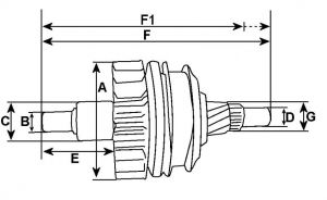 Embrayage compatible pour démarreur MITSUBISHI M2T57771 - vue 2