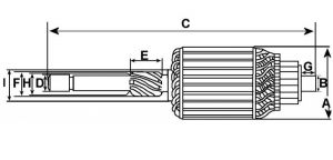 Induit compatible pour démarreur BOSCH 2007031001 - vue 2