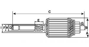Induit compatible pour démarreur BOSCH 0001362078 - vue 2