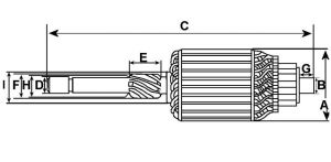 Induit compatible pour démarreur BOSCH B001812329 - vue 2