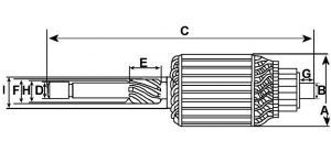 Induit compatible pour démarreur CAV CA45D2411 - vue 2