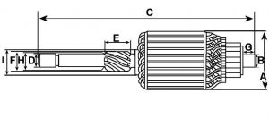 Induit compatible pour démarreur LUCAS 26158A - vue 2