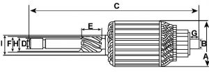 Induit compatible pour démarreur REMY (DELCO) 1990274 - vue 2