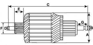 Induit compatible pour dynamo LUCAS 227693 - vue 2