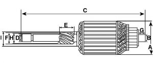 Induit compatible pour démarreur LUCAS 26384A - vue 2