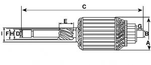 Induit compatible pour démarreur BOSCH B001819014 - vue 2