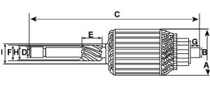 Induit compatible pour démarreur REMY (DELCO) 1998572 - vue 2