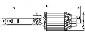 Induit compatible pour démarreur LUCAS 26281E - vue 2