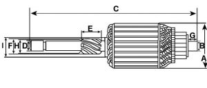 Induit compatible pour démarreur BOSCH 131934 - vue 2