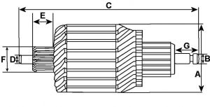 Induit compatible pour démarreur MITSUBISHI M2T61272 - vue 2