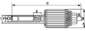 Induit compatible pour démarreur BOSCH 0001354004 - vue 2