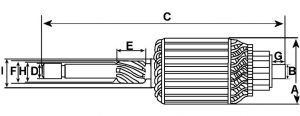 Induit compatible pour démarreur BOSCH 0001362024 - vue 2
