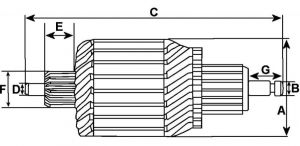Induit compatible pour démarreur HC-CARGO 133862 - vue 2