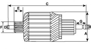 Induit compatible pour démarreur REMY (DELCO) 10479613 - vue 2