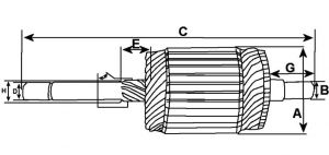 Induit compatible pour démarreur VALEO D6RA39 - vue 2