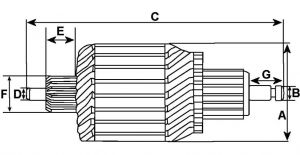 Induit compatible pour démarreur REMY (DELCO) 10479656 - vue 4