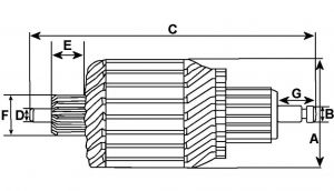 Induit compatible pour démarreur NIKKO 0230006612 - vue 2