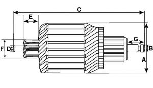 Induit compatible pour démarreur NIKKO 0230003150 - vue 2