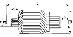 Induit compatible pour démarreur ACE 84305 - vue 2