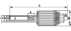 Induit compatible pour démarreur BOSCH 0001362605 - vue 2
